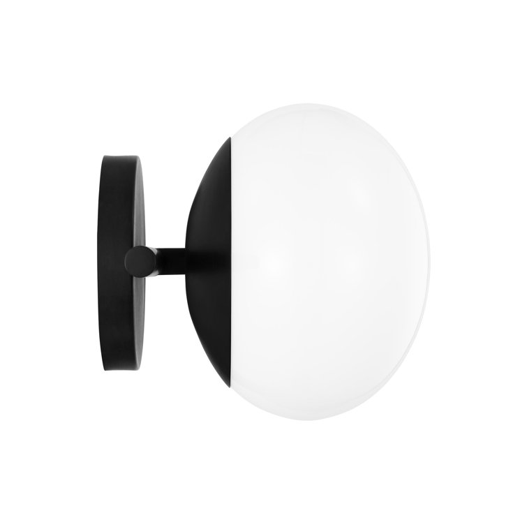 Vibi Black and White Frosted Globe 2-Light Vanity Light