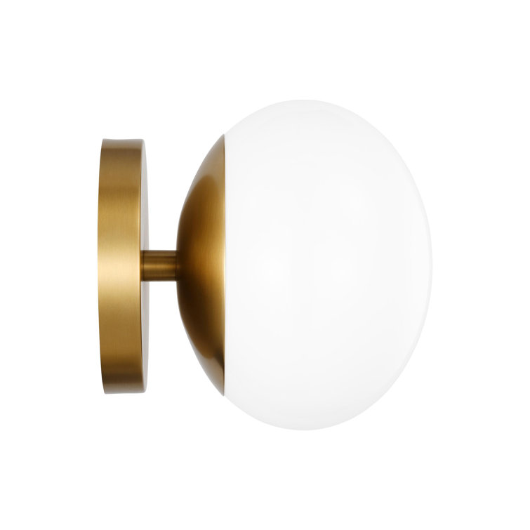 Vibi Brass and Glass Globe Dimmable Wall Sconce