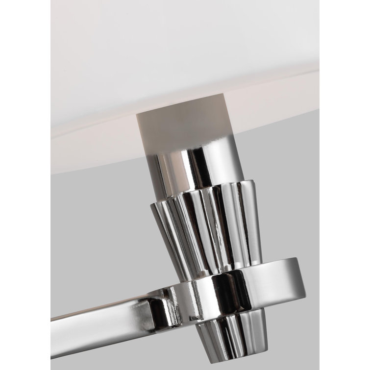 Polished Nickel 2-Light Glass Shade Vanity Fixture