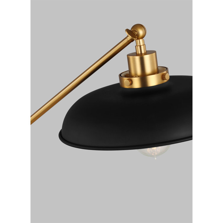 Wellfleet Adjustable 23.38" Burnished Brass and Black Desk Lamp Set