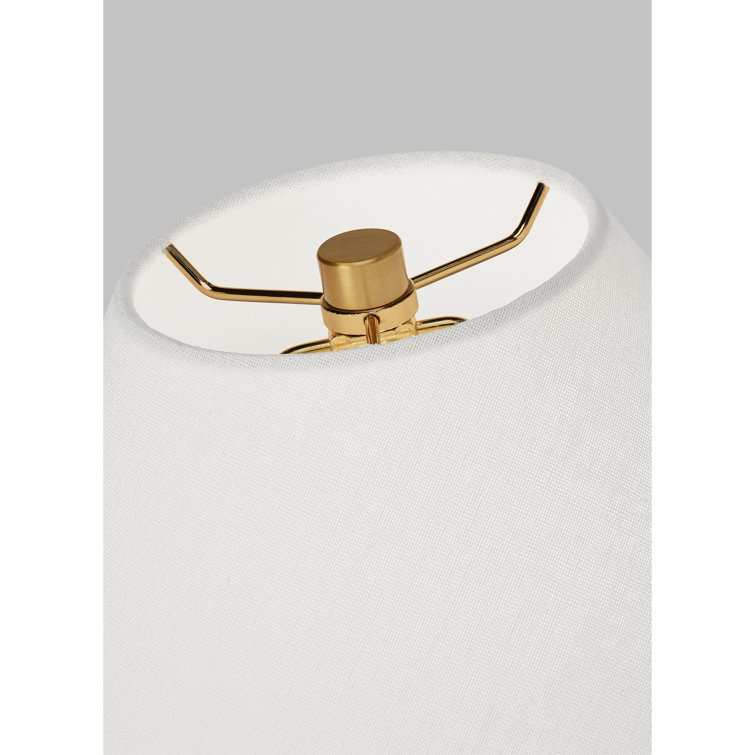 Small Matte Concrete Table Lamp with White Linen Shade