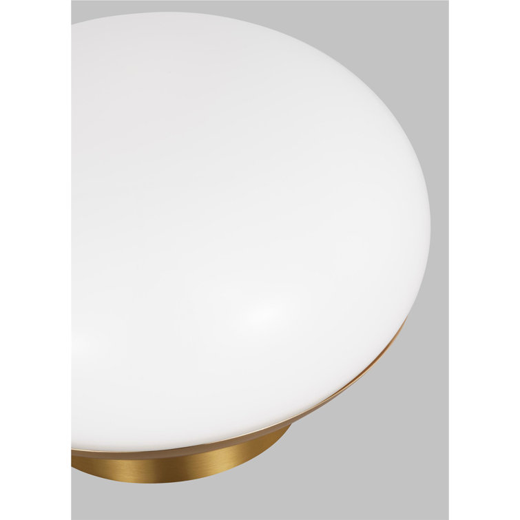 Burnished Brass and White Glass Globe Table Lamp