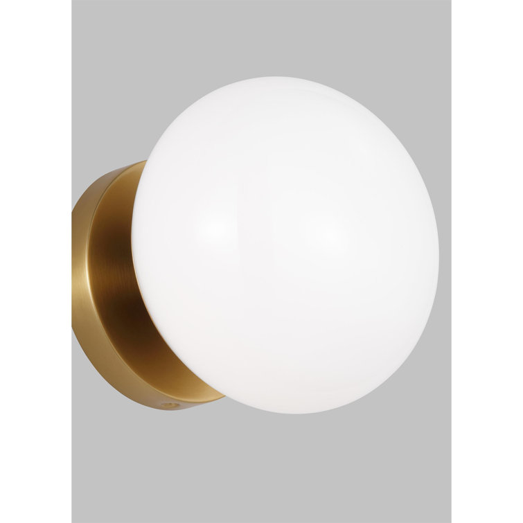Vibi Brass and Glass Globe Dimmable Wall Sconce