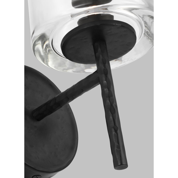 Aged Iron Clear Glass Dimmable Sconce with Torpedo Bulb