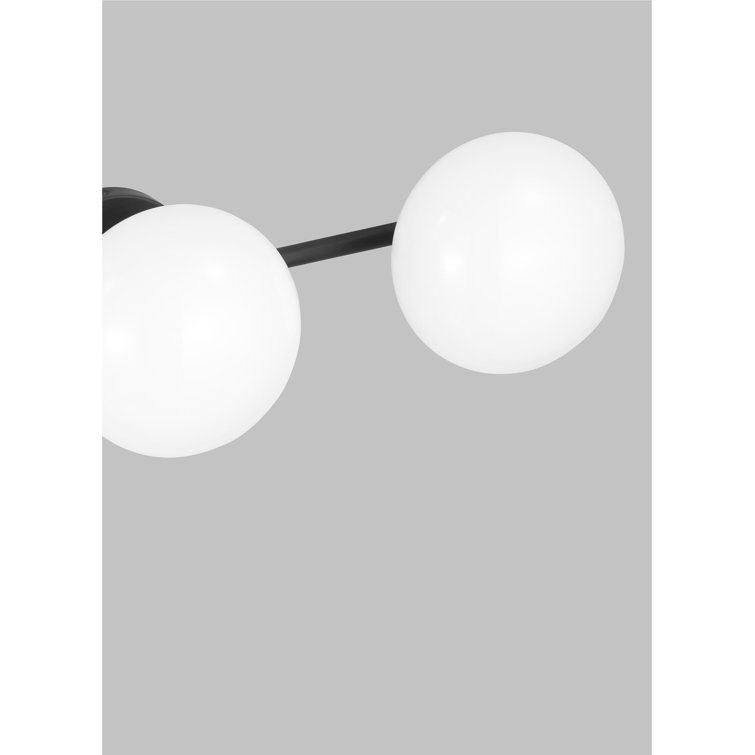 Aged Iron and Milk White Glass 3-Light Vanity Fixture