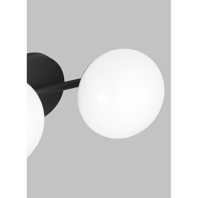 Vibi Black and White Frosted Globe 2-Light Vanity Light