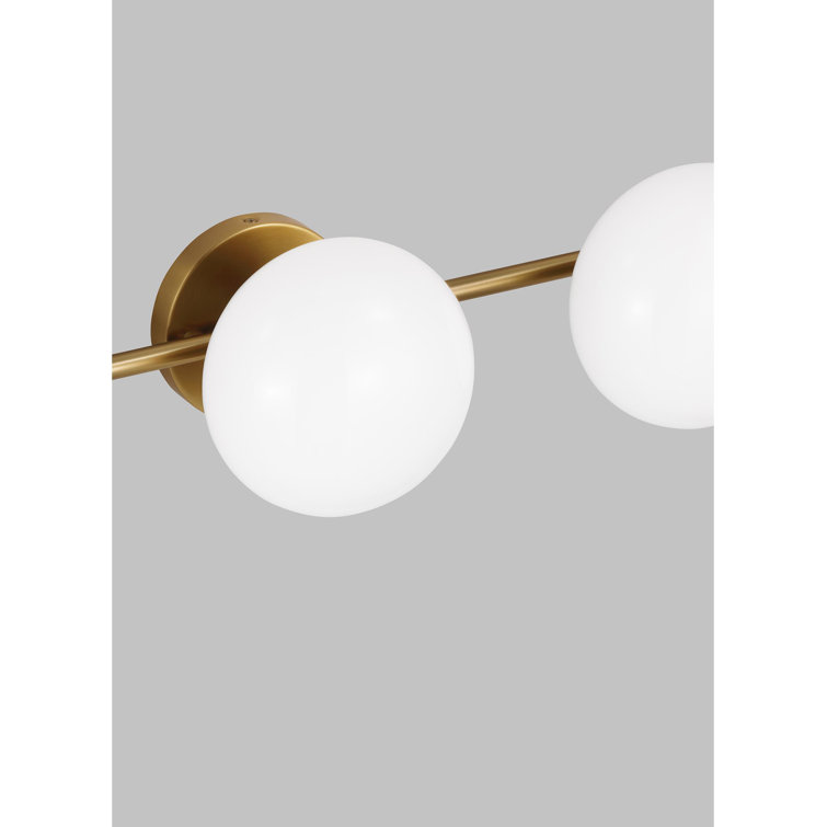 Burnished Brass and Milk White Glass 3-Light Vanity Fixture