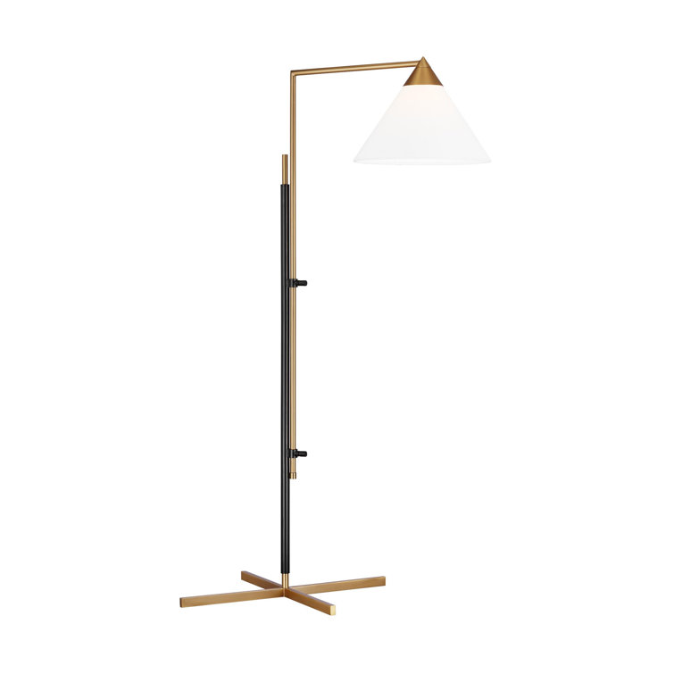 Franklin Adjustable Task Floor Lamp in Burnished Brass and Deep Bronze