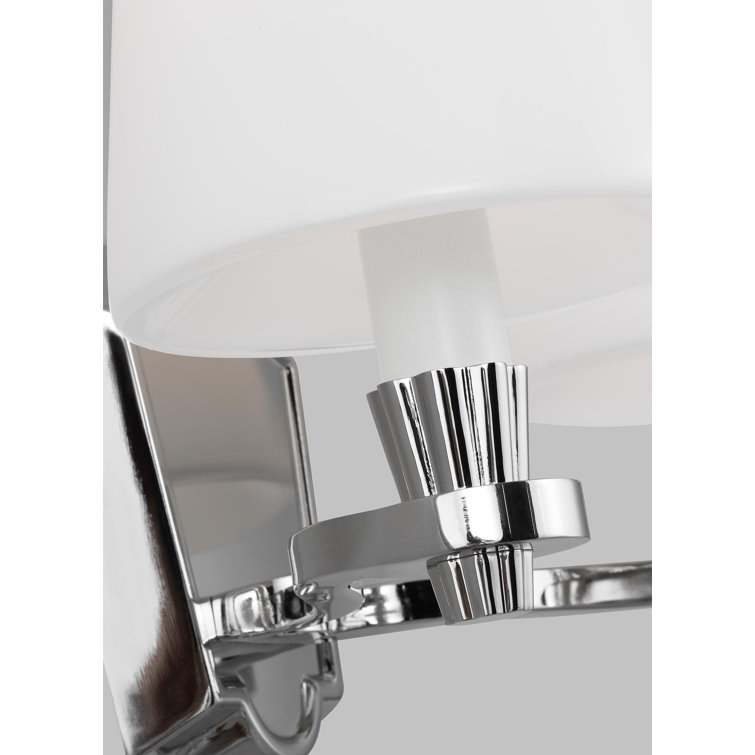 Polished Nickel 2-Light Glass Shade Vanity Fixture