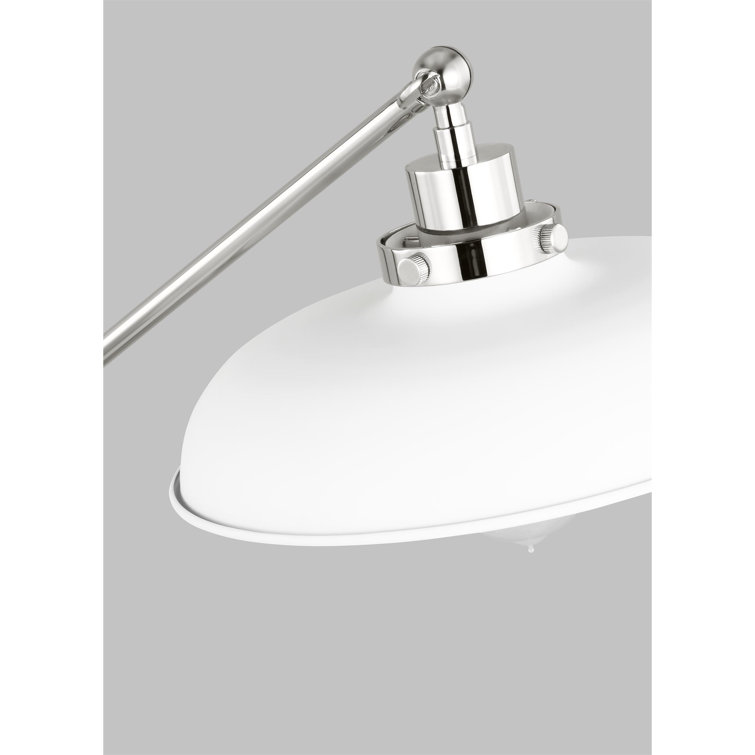 Wellfleet Adjustable 23.375" Polished Nickel and Matte White Desk Lamp Set