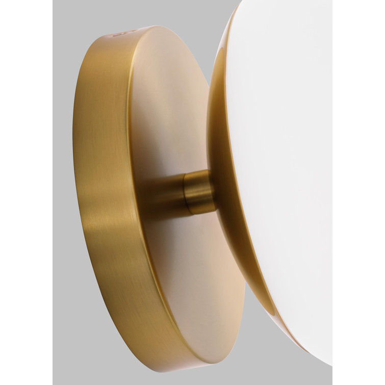 Vibi Brass and Glass Globe Dimmable Wall Sconce
