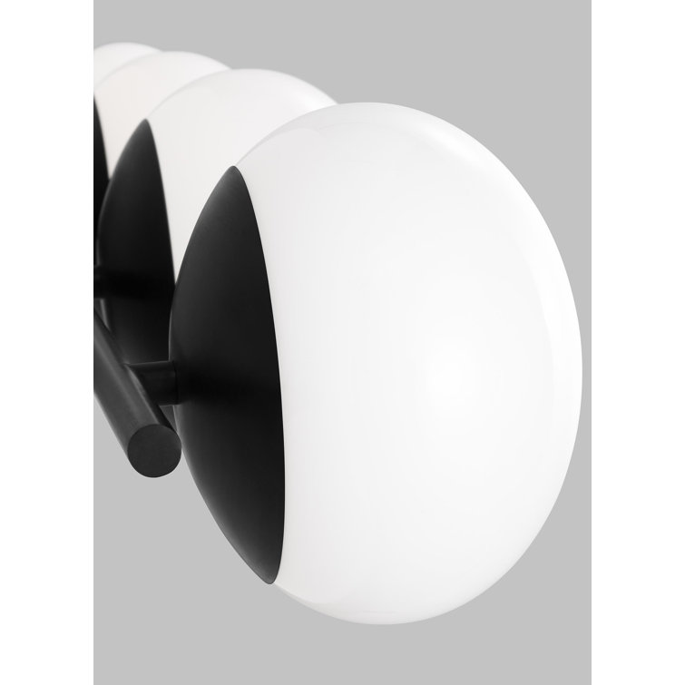 Lune Aged Iron 4-Light Dimmable Vanity with Milk White Glass