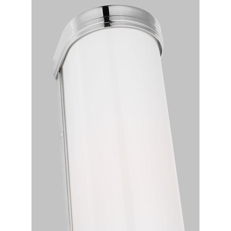 Sleek Polished Nickel Cylinder Bath Sconce, 24" Direct Wired