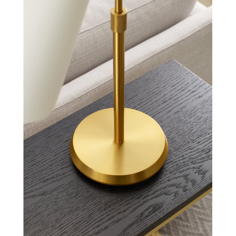 Adjustable Matte White and Burnished Brass Table Lamp