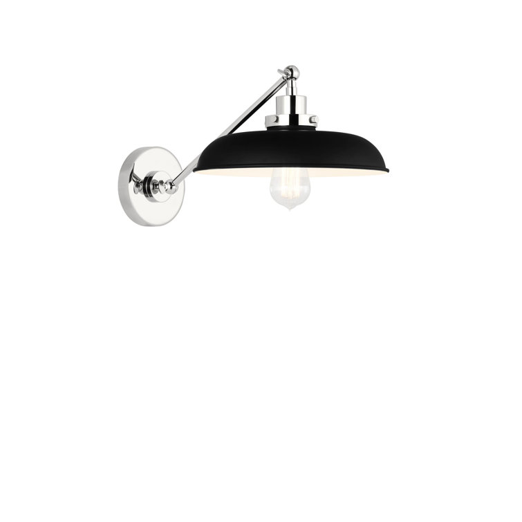 Wellfleet Midnight Black and Polished Nickel Dimmable Wall Sconce