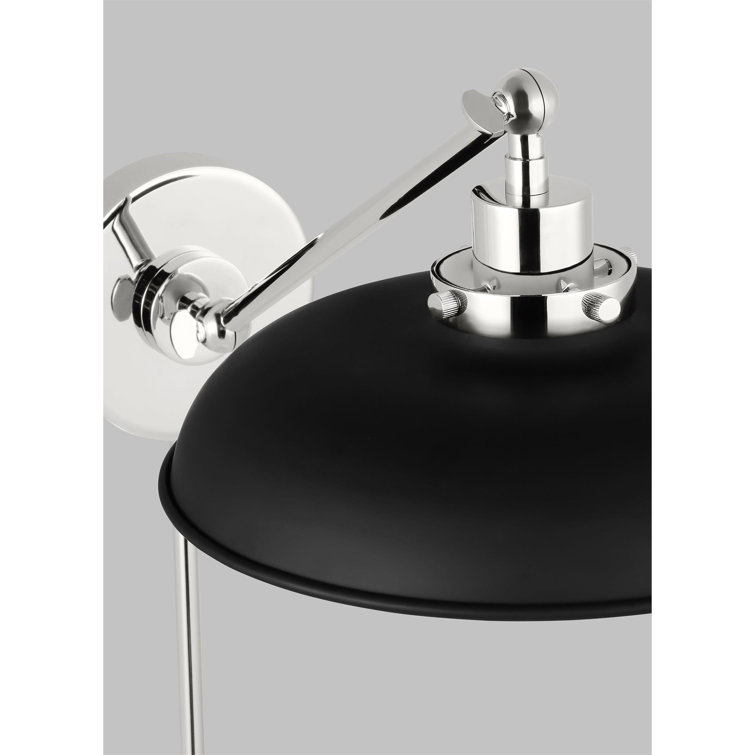 Wellfleet Midnight Black and Polished Nickel Dimmable Wall Sconce