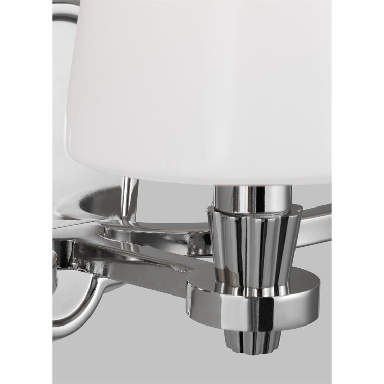 Polished Nickel 3-Light Vanity with Milk White Glass Shades