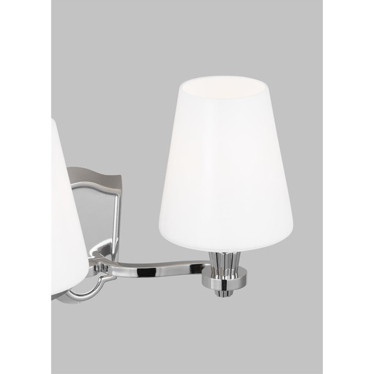 Polished Nickel 2-Light Glass Shade Vanity Fixture