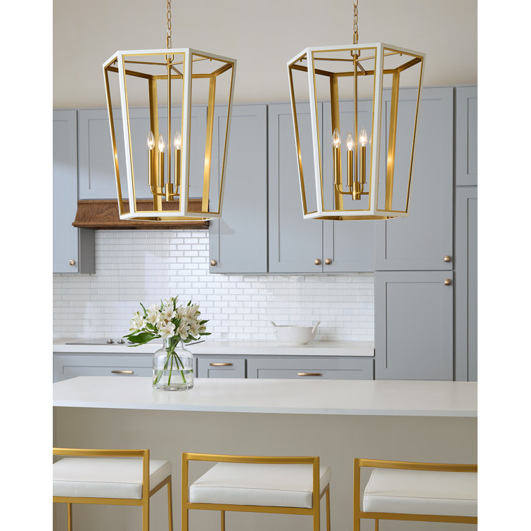 Alexa Hampton Transitional Hexagon Black and Brass Lantern