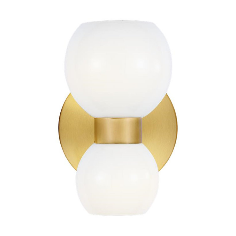 Londyn 8" Brass Dimmable Direct Wired Single Wall Sconce