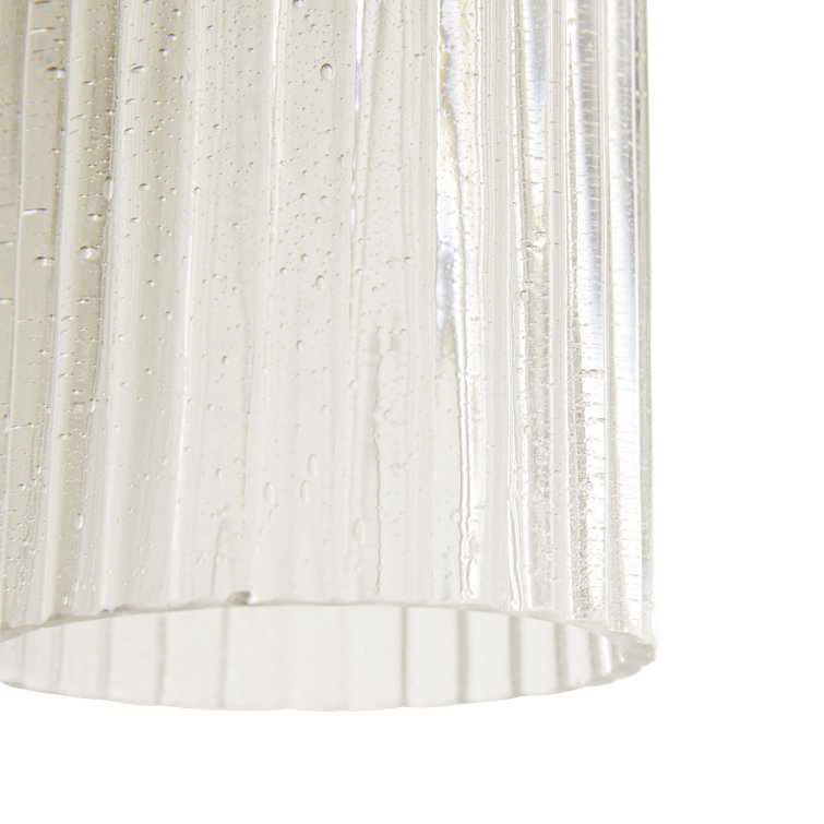 Clear Glass and Iron Plug-In Wall Sconce