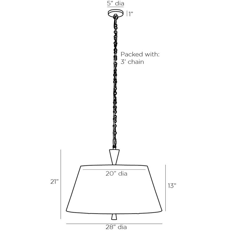 White Linen and Bronze Drum Pendant Light