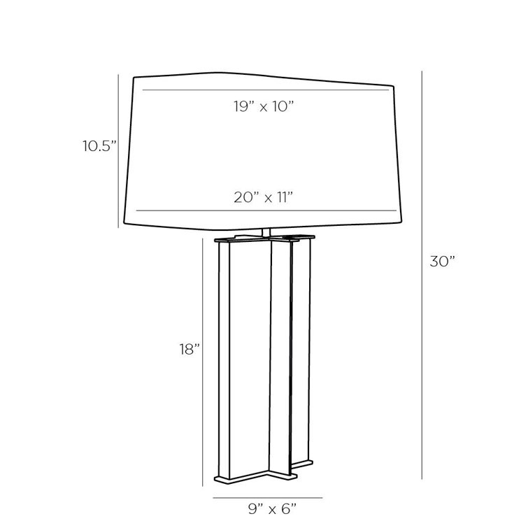 Lyon Bronze and Alabaster Table Lamp with White Linen Shade