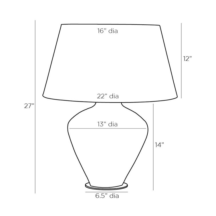 Adriatic Mist Porcelain Table Lamp with White Shade