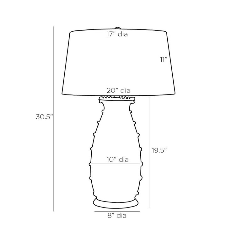 Ivory Ceramic Table Lamp with Off-White Shade