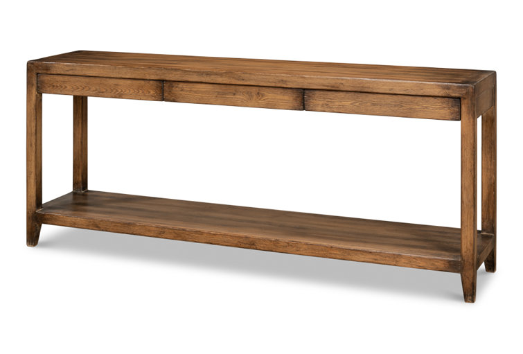 Anton 72'' Brown Pine Wood Console Table with Storage