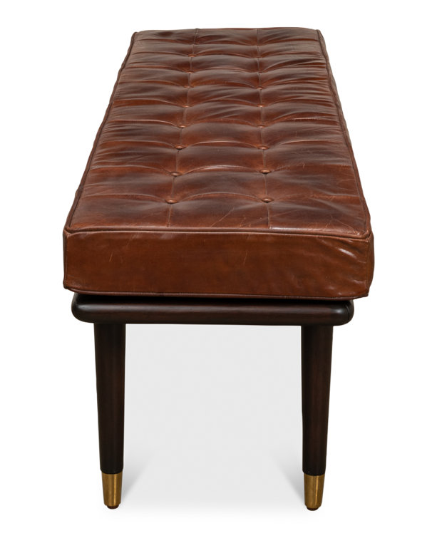 Prince Albert Genuine Leather Upholstered Bench
