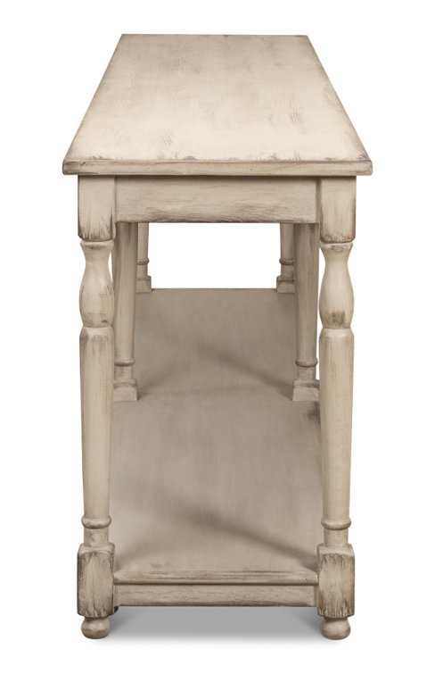 Jensen 95'' Stony Grey Solid Wood Console Table with Storage
