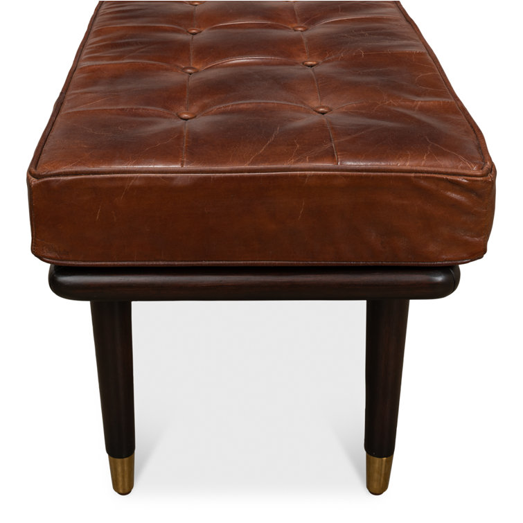 Prince Albert Genuine Leather Upholstered Bench