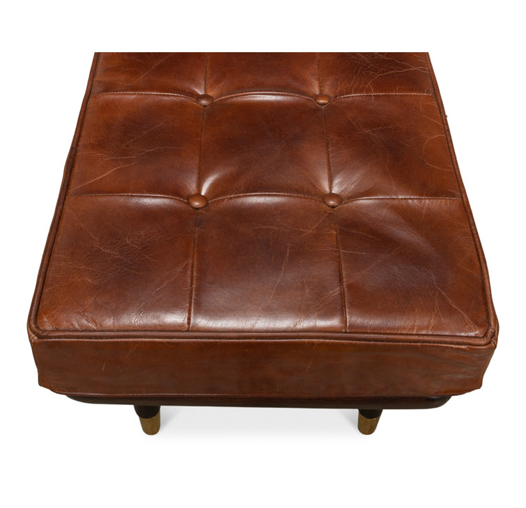 Prince Albert Genuine Leather Upholstered Bench