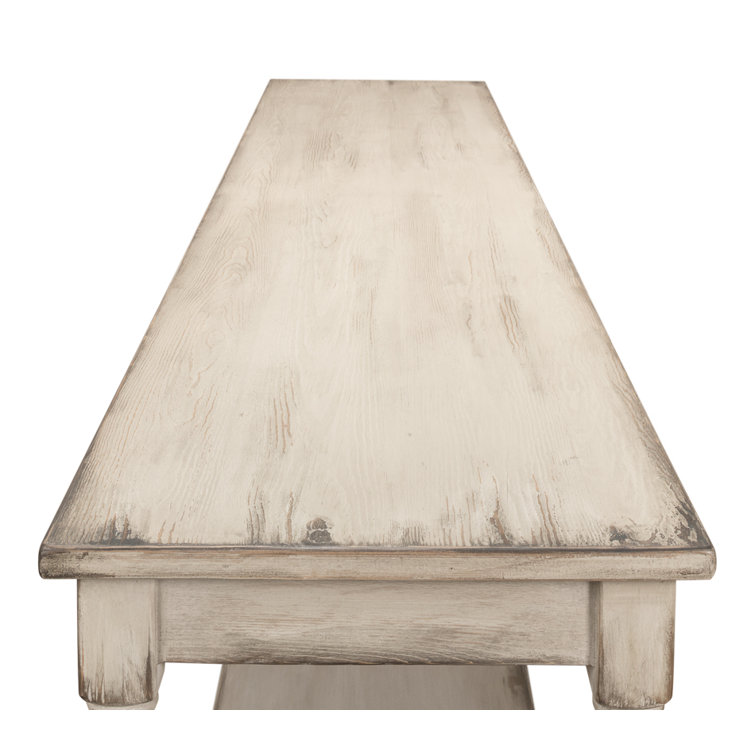 Jensen 95'' Stony Grey Solid Wood Console Table with Storage