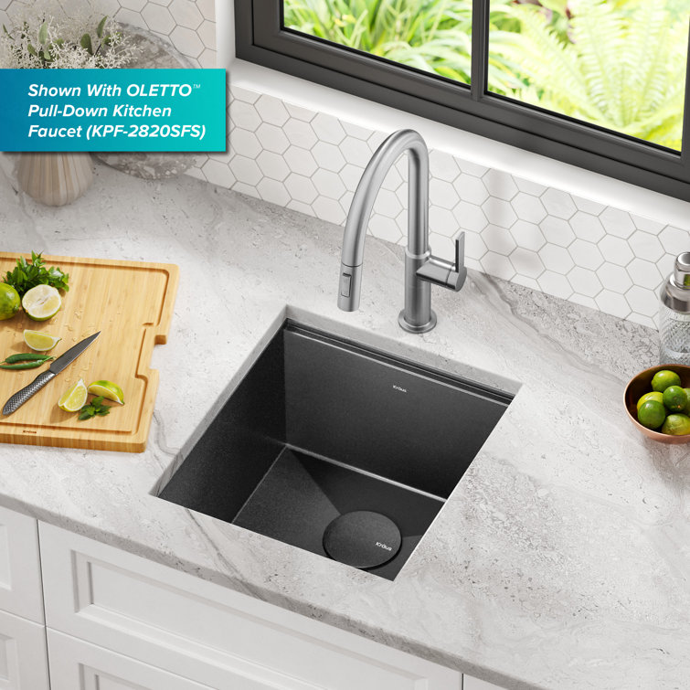 Kore 17" Black Stainless Steel Undermount Workstation Kitchen Sink