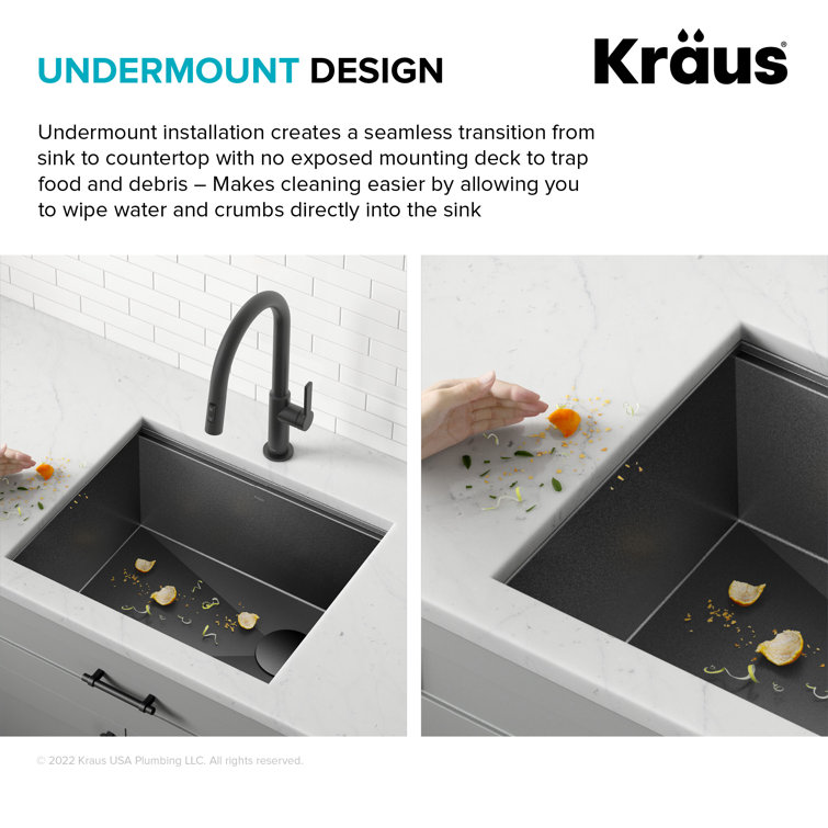 Kore 23" Black Stainless Steel Drop-In Single Bowl Kitchen Sink