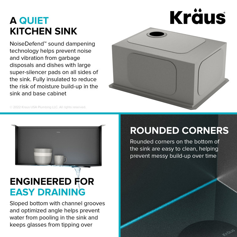 Kore 23" Black Stainless Steel Drop-In Single Bowl Kitchen Sink