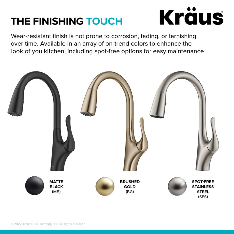 Matte Black Brass Pull-Down Kitchen Faucet with Spray