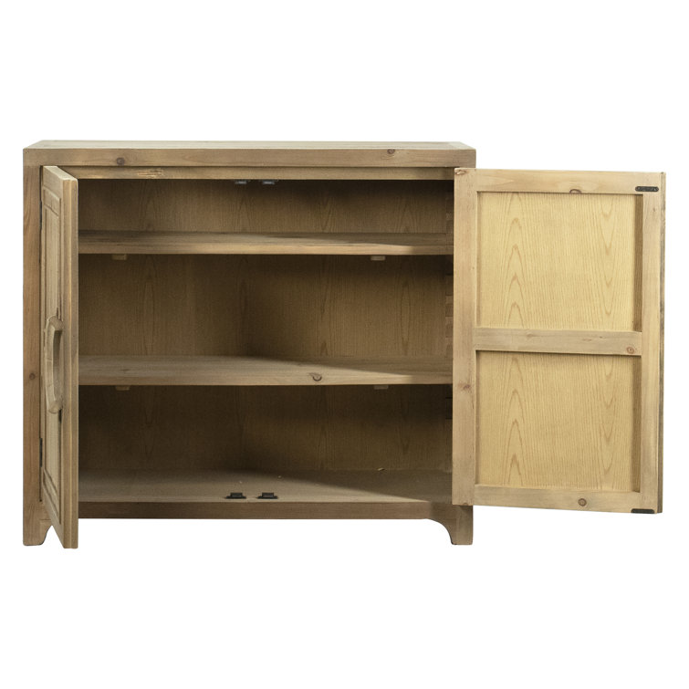 Siah 40'' Natural Pine Wood Sideboard with Adjustable Shelves