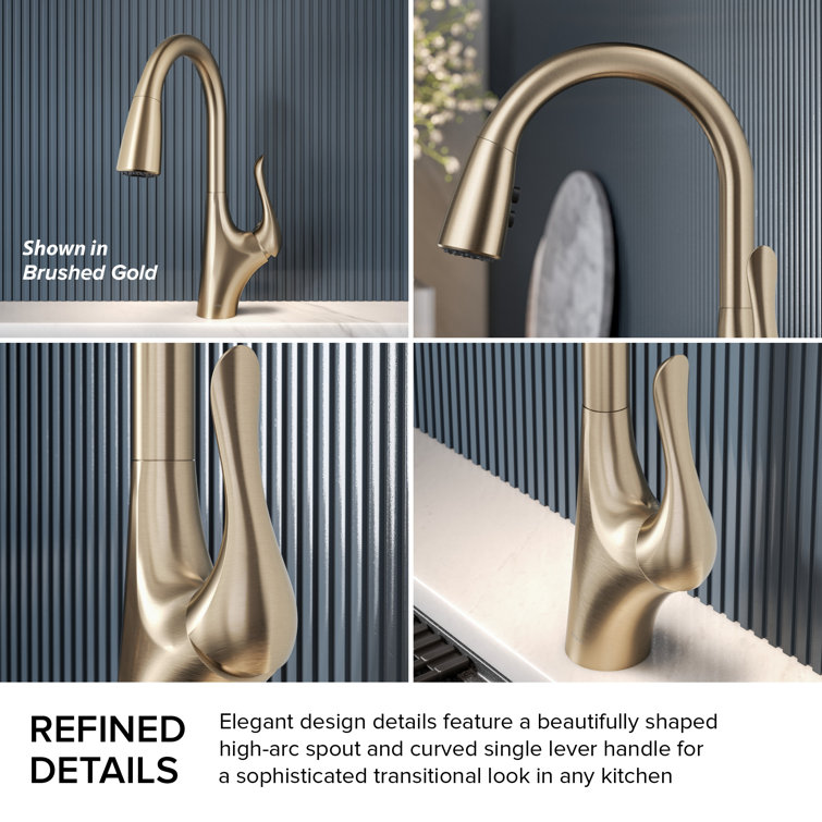 Matte Black Brass Pull-Down Kitchen Faucet with Spray