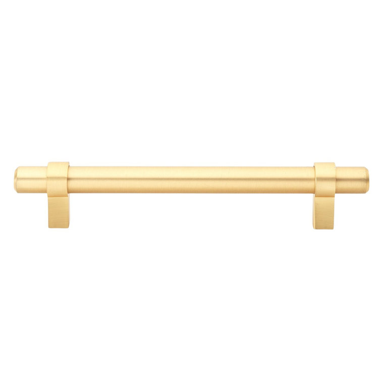 5-Inch Satin Gold Modern Bar Pull with Mounting Hardware