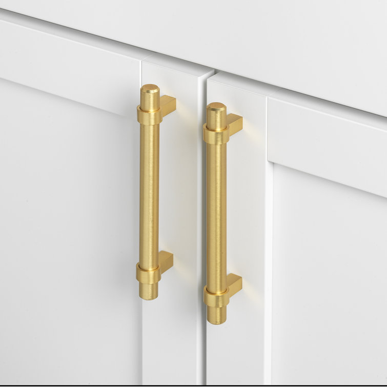 5-Inch Satin Gold Modern Bar Pull with Mounting Hardware
