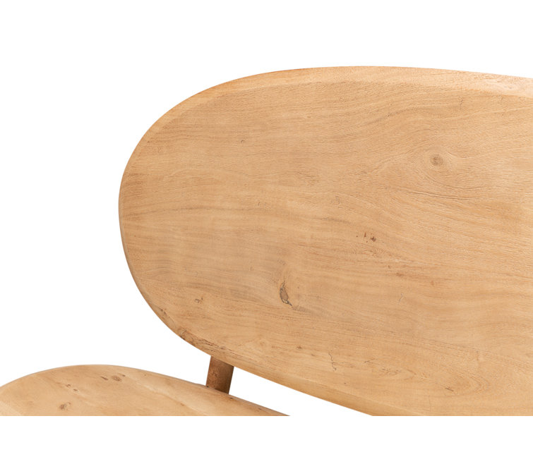 Pebble-Inspired Solid Acacia Wood 73'' Dining Bench in Moleskin Brown