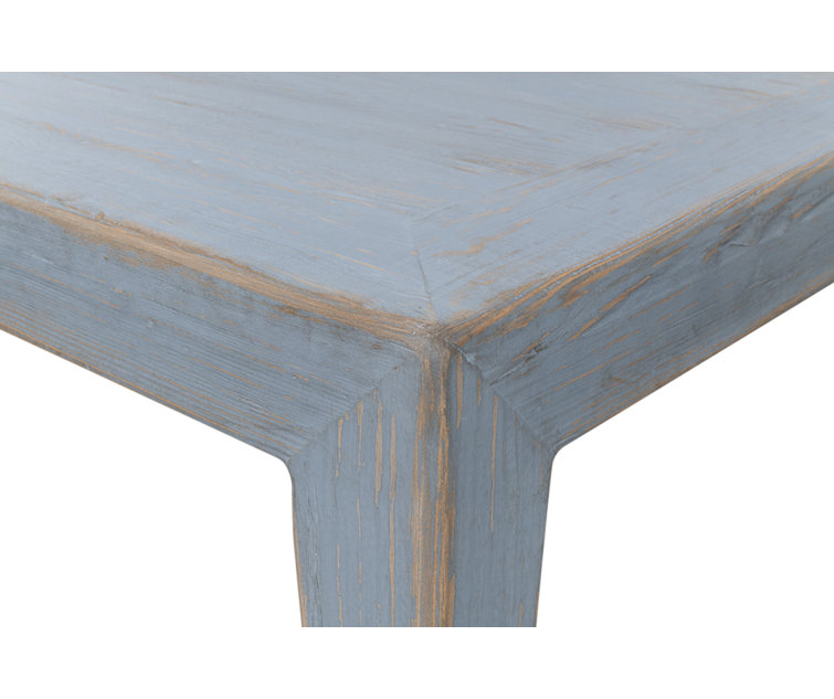 Blue Solid Pine Wood Square Coffee Table
