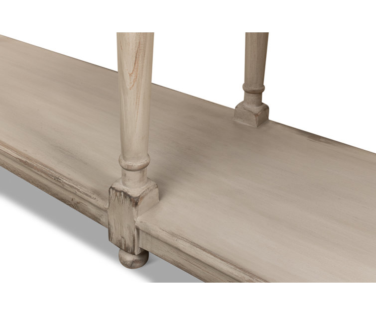 Jensen 95'' Stony Grey Solid Wood Console Table with Storage