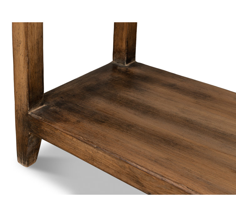 Anton 72'' Brown Pine Wood Console Table with Storage