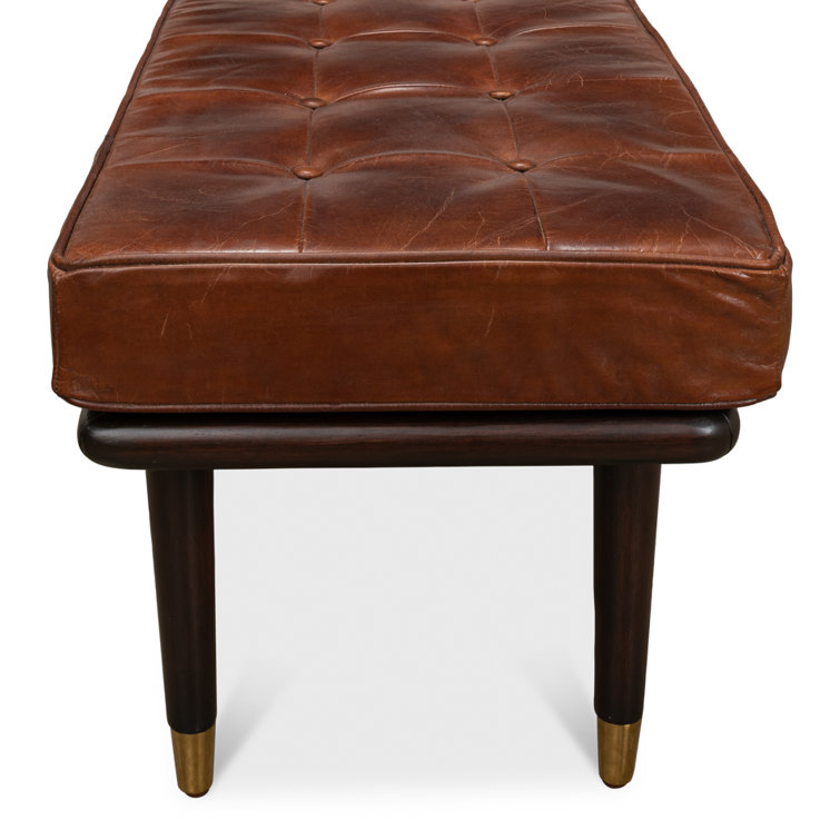 Prince Albert Genuine Leather Upholstered Bench