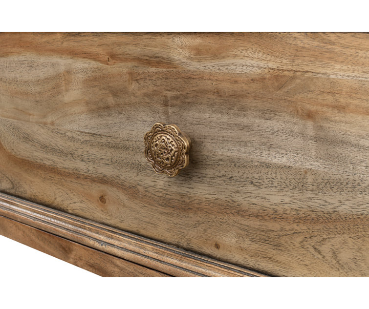Desert Bleached Brown Acacia Wood and Iron Console Table