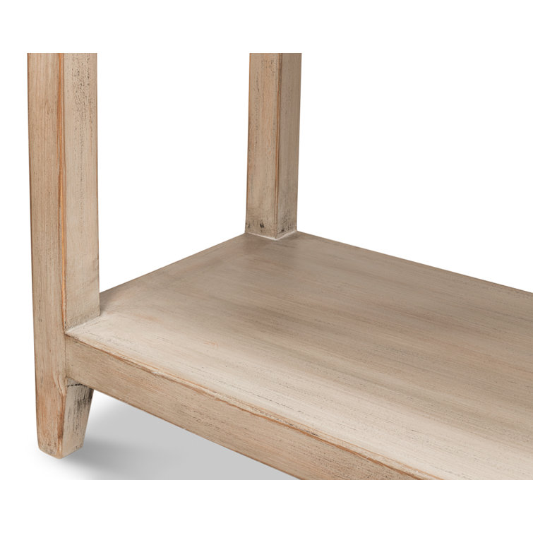 Anton Transitional Brown Pine Wood Console Table with Storage